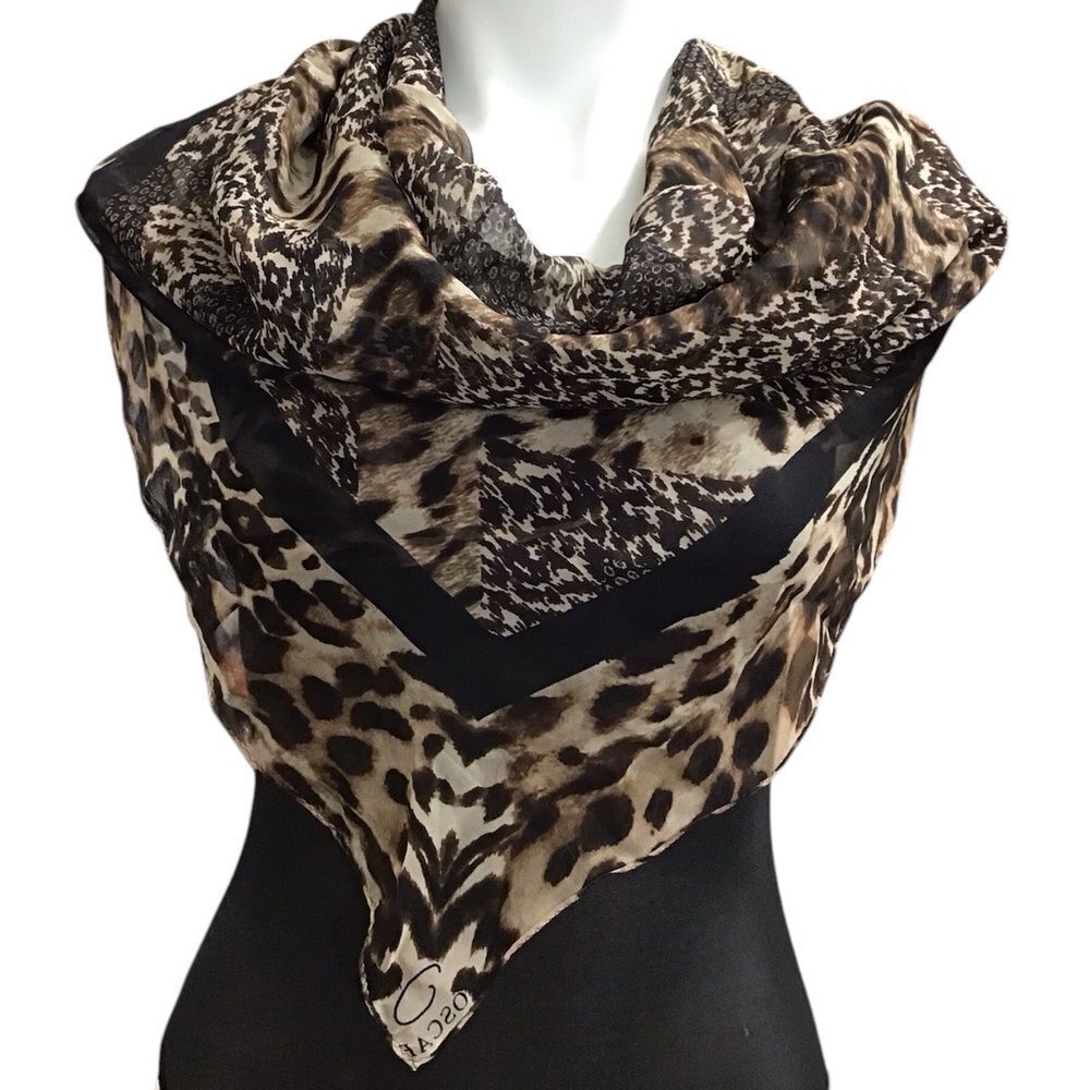 Vintage Oscar de la Renta Animal Print Scarf Square
